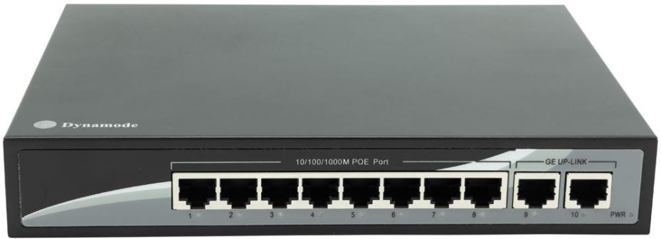 DYNAMODE Switch Gigabit PoE 8 Porte con Dual Uplink, 48W
