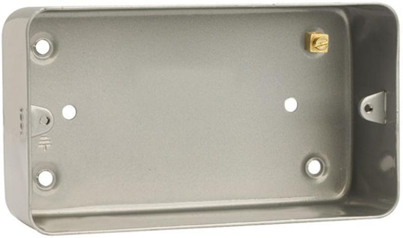 CLICK Caja de Empotrar Metálica para 2 Mecanismos, 40mm, Bornes de Tierra de Lá
