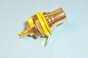 REAN Presa RCA, 2 Contatti, Placcata Oro, Colore Giallo