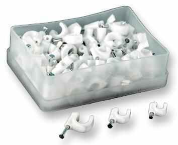 Pro Power Clip per Cavi Tondi Bianchi 8mm, Confezione da 100 (PE)