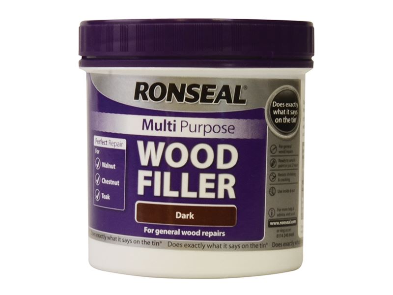 Ronseal Multipurpose Wood Filler Tub, Dark, 465g