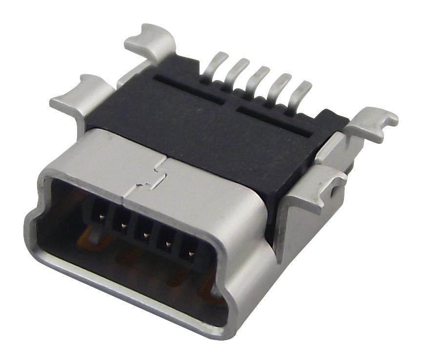 MOLEX USB Mini-B SMT-aansluiting, Verguld, PCB-montage