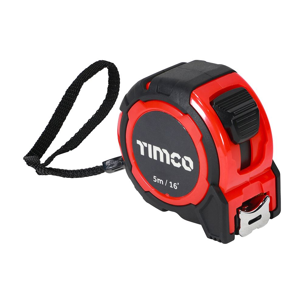 Timco Cinta Métrica 5m x 25mm con Botón de Bloqueo