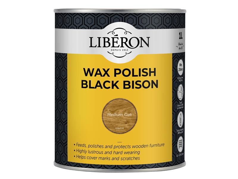 Liberon Black Bison Wachspaste Mittel Eiche 1kg