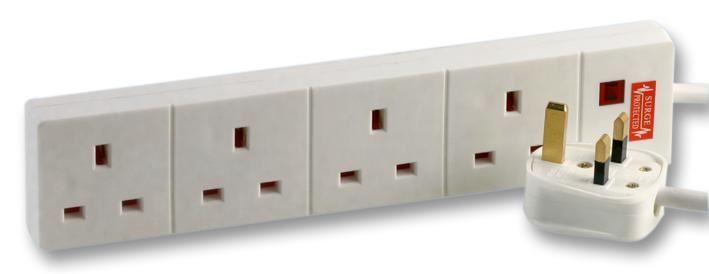 Pro Elec כבל מאריך 4 שקעים 8 מטרים עם הגנה נגד נחשולי מתח