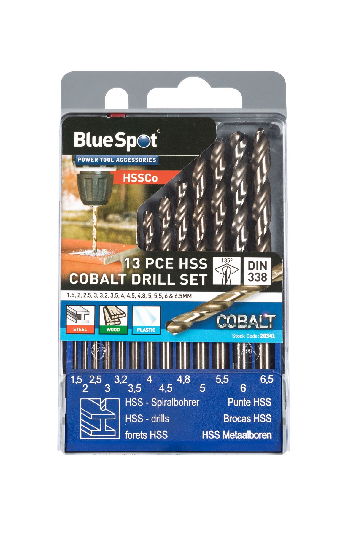 Blue Spot 13-delig 5% Cobalt Boorset (1.5-6.5mm)