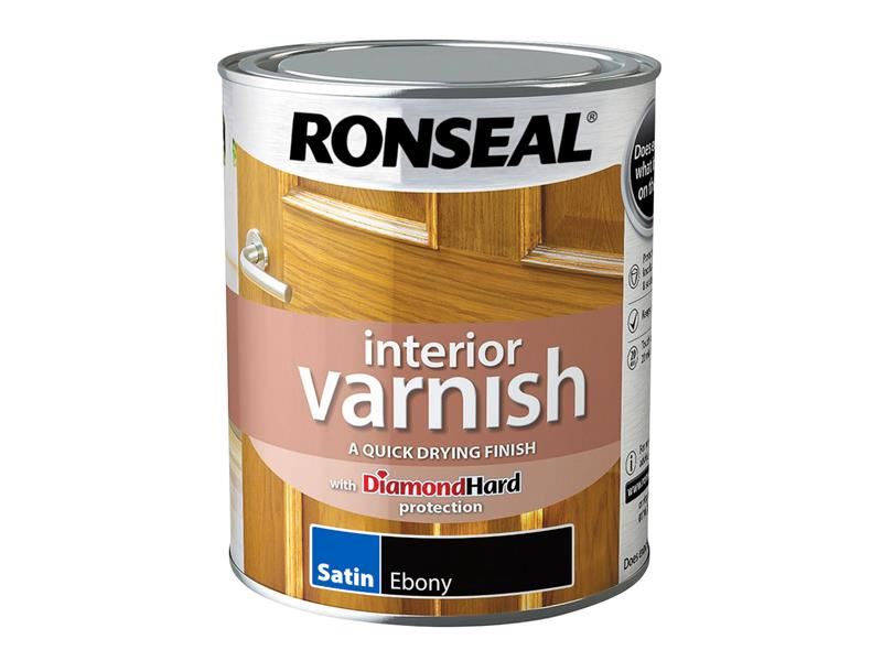Ronseal Verniz Cetim Ébano Interior de Secagem Rápida 750ml