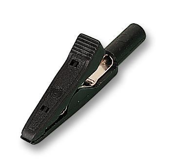 HIRSCHMANN 8A 2mm Crocodile Clips, Black, Pack of 5