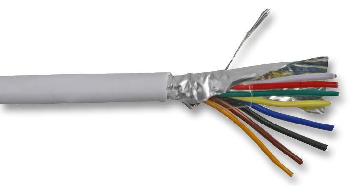 PRO POWER Cable Alarma/Señal 8 Núcleos Blindado, Blanco, CCA, Carrete 100m