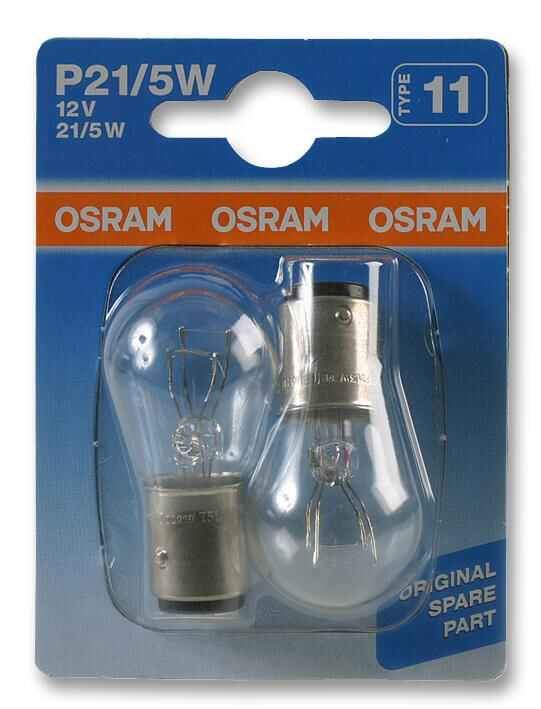 OSRAM 12V 21/5W BAY15d Car Side/Tail Light Bulb Twin Pack