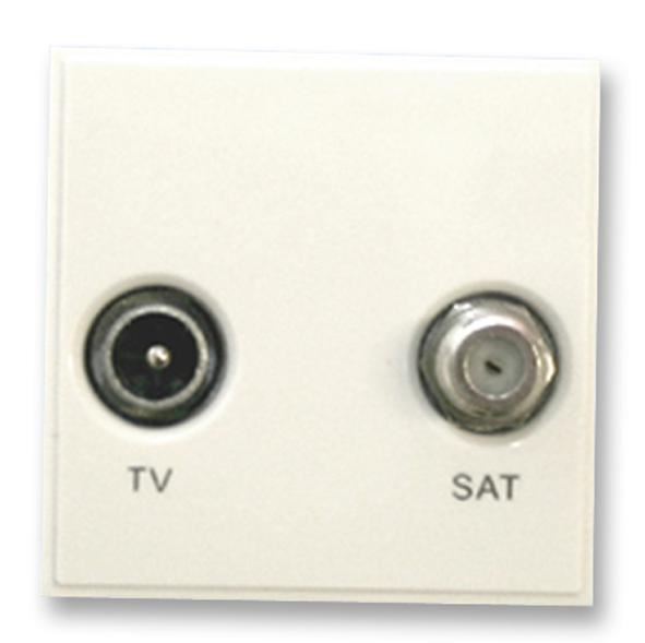 TRIAX Diplexed TV/SAT Euro Module in White