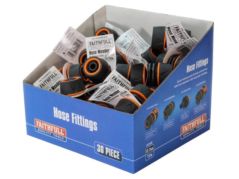 Faithfull Raccord de Tuyau en Plastique (Lot de 30)