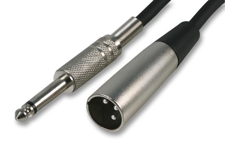 PRO SIGNAL XLR to 6.35mm Mono Jack Lead, 3m Black