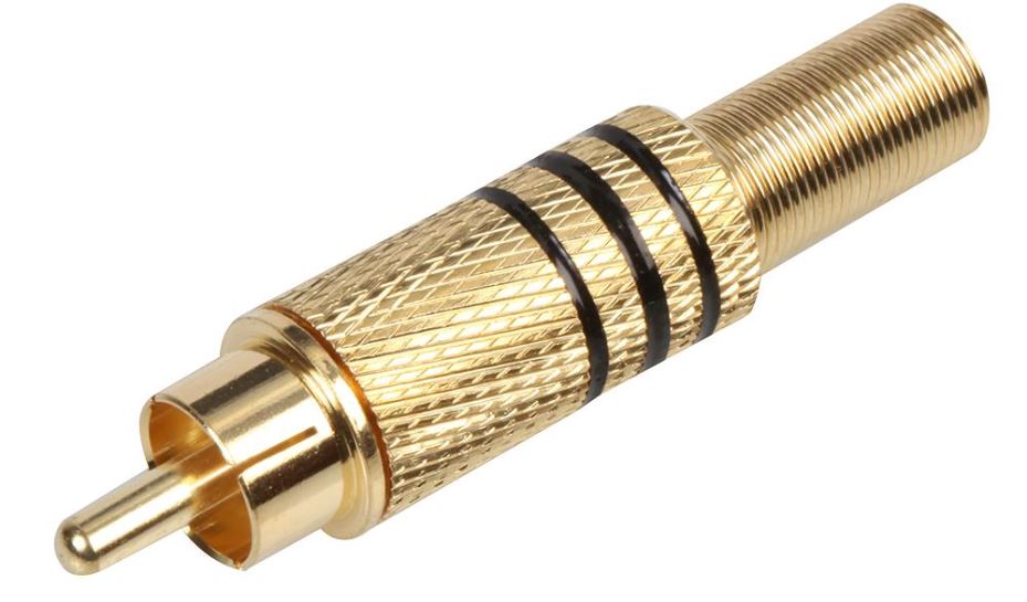 PRO SIGNAL Conector RCA Phono Dourado, Preto, 3.2mm