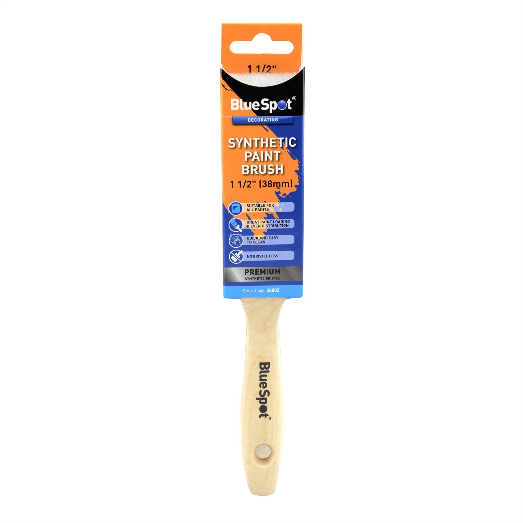 Blue Spot Tools 38mm Synthetic Paint Brush with Wooden Handle