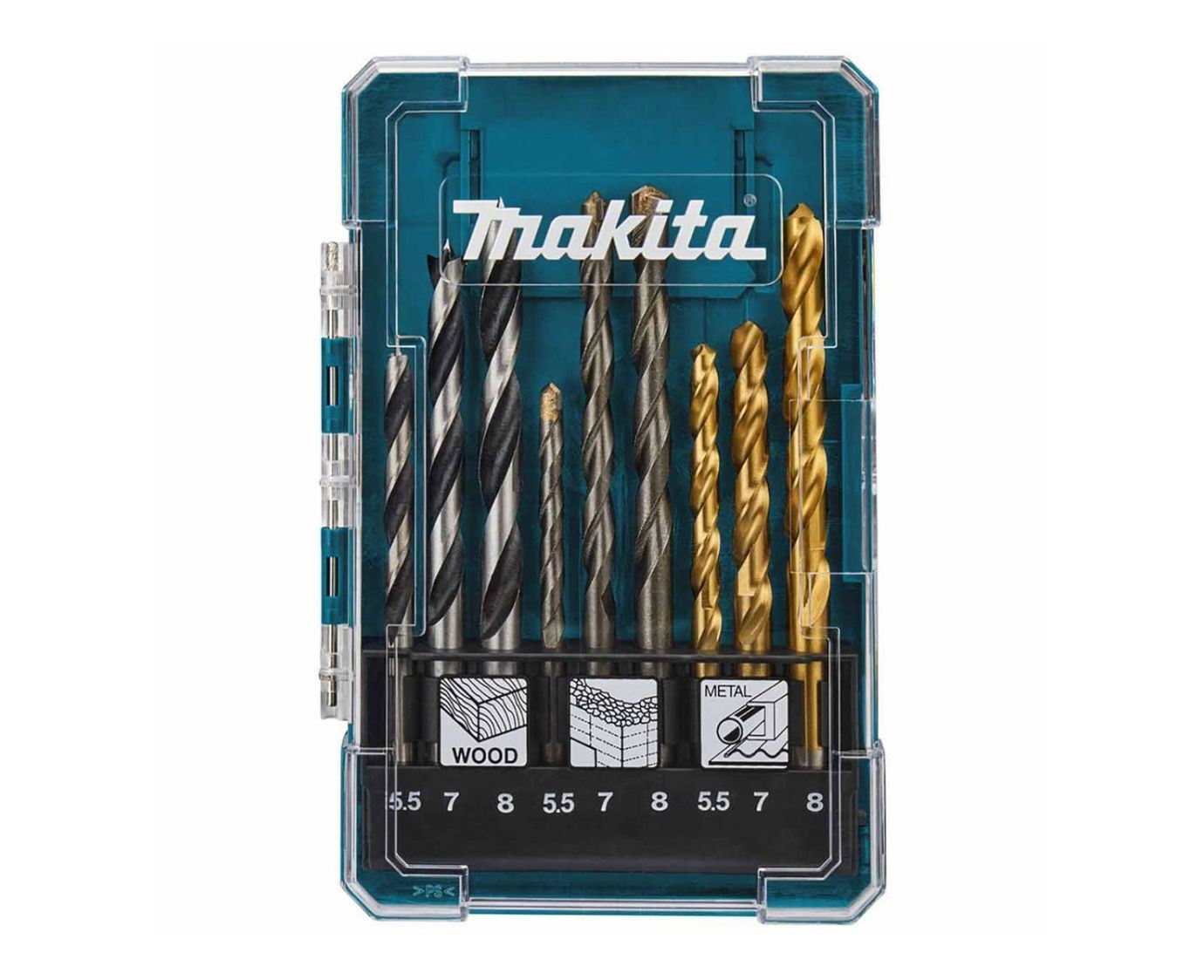 Makita D-71978 Mixed Drill Bit Set, 9 Pieces