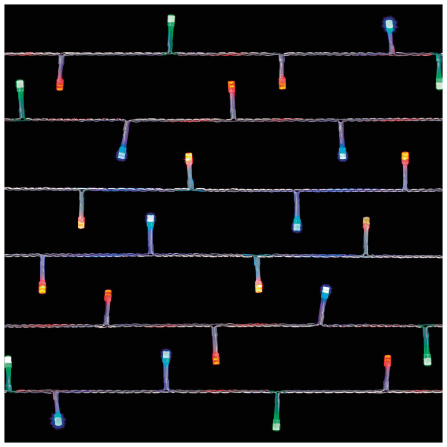 Premier 200 LED Multi-Coloured Fairy Lights with Timer, 16m
