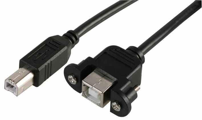 Câble USB 2.0 Pro Signal mâle B vers prise femelle montée sur panneau, 3m, noir