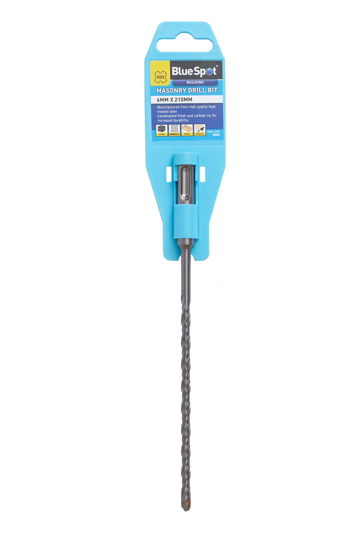 Blue Spot SDS Masonry Drill Bit, 6mm x 210mm, Carbide Tip