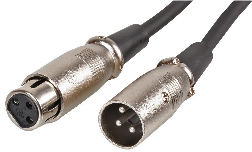 PRO SIGNAL 3-Pin XLR Male to Female Microphone Cable, 5m Black