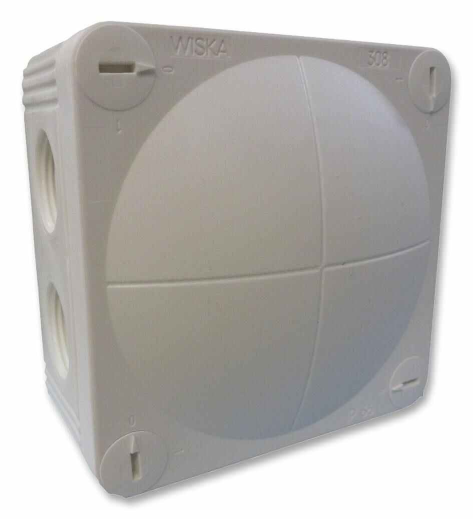 WISKA Combi 308/5 Polypropylene IP66/67 Junction Box, 85 x 85 x 51mm, Grey