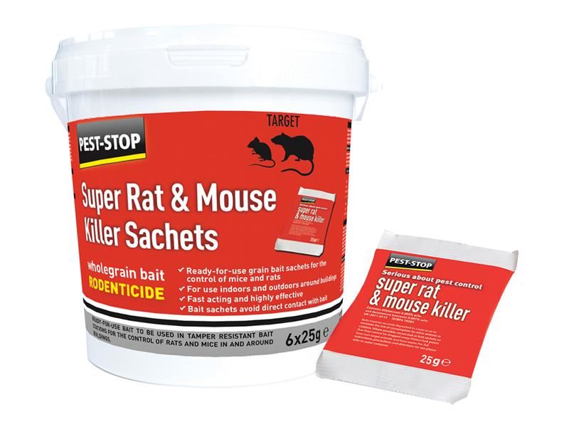 Pest-Stop Super Ratten- en Muizendodende Zakjes, 6 x 25g, Anijsgeur
