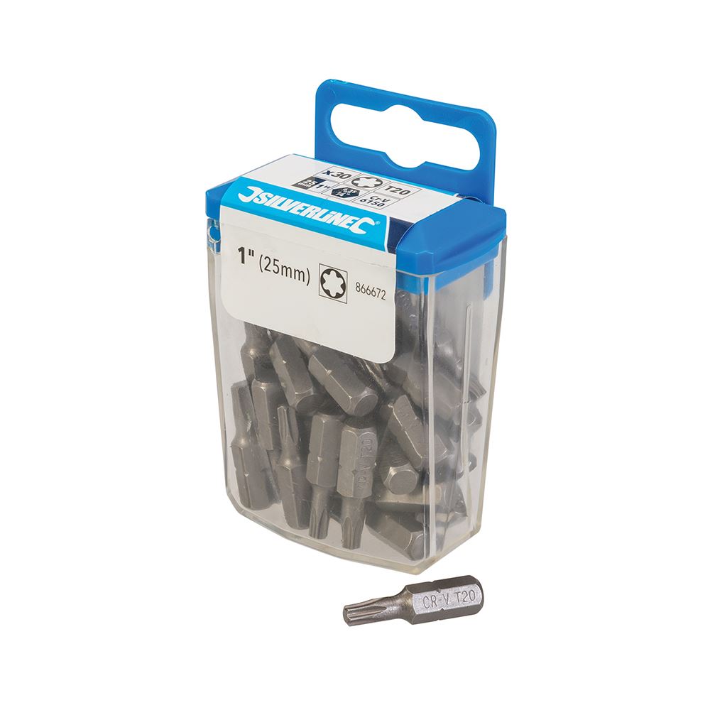 Silverline 30-Pack T20 Cr-V 6150 Screwdriver Bits