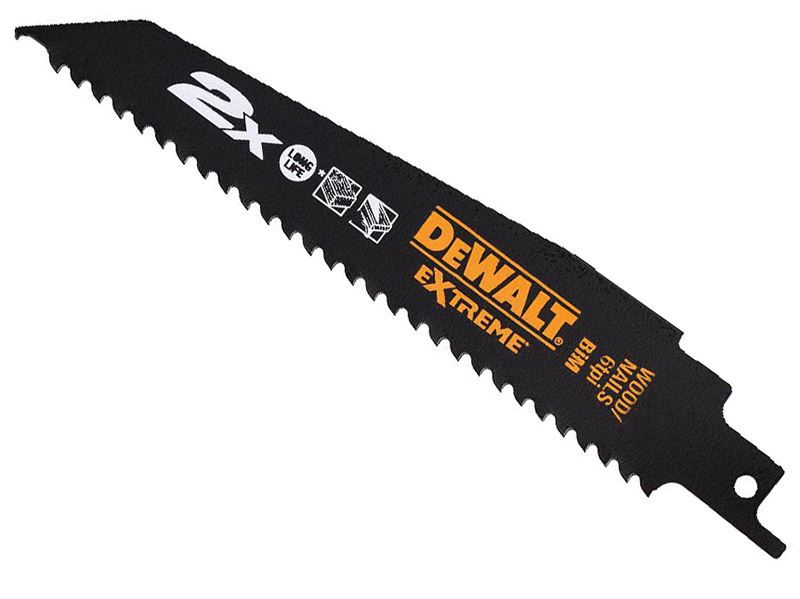 DEWALT Λεπίδες Reciprocating 2X Life για Ξύλο και Καρφιά, 305mm x 6 TPI, Σετ 5