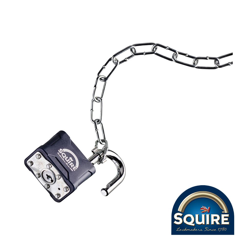 Squire Stronglock 적층 강철 자물쇠 & 체인 세트 40mm, 2개