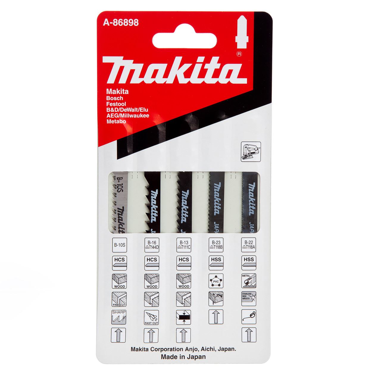 Makita A-86898 Σαγόνια Πριστήριου για Ξύλο, PVC & Μέταλλο (5τεμ)
