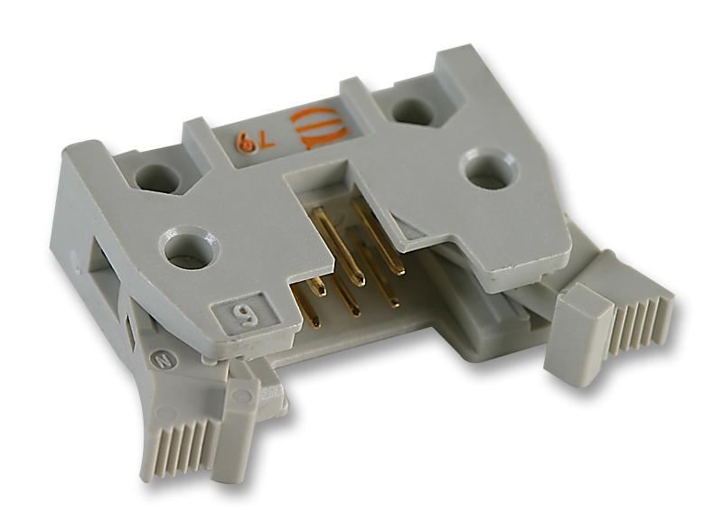 HARTING מחבר זווית ישרה, 6 פינים, מרווח 2.54 מ״מ, מצופה זהב