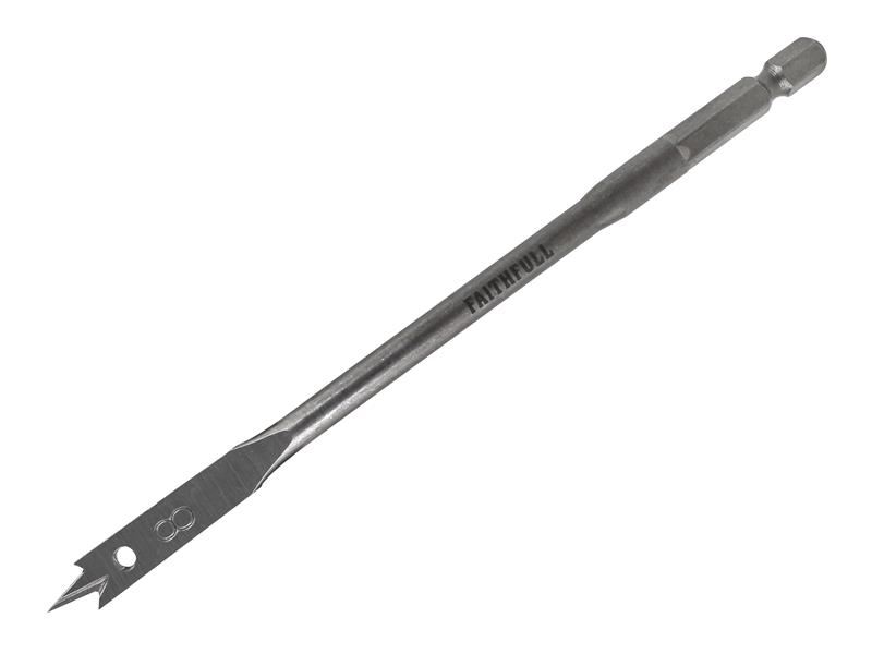 Faithfull Flat Bit 8mm - High Carbon Steel Drill Bit