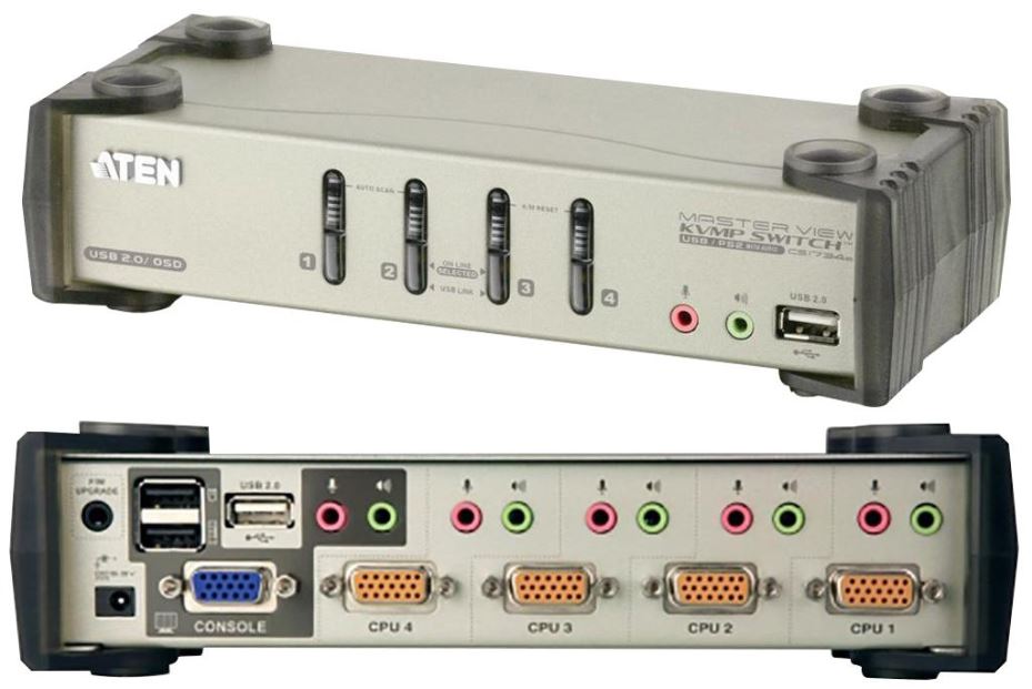 ATEN TECHNOLOGY 4-Port PS/2-USB KVMP přepínač s VGA/Audio a OSD