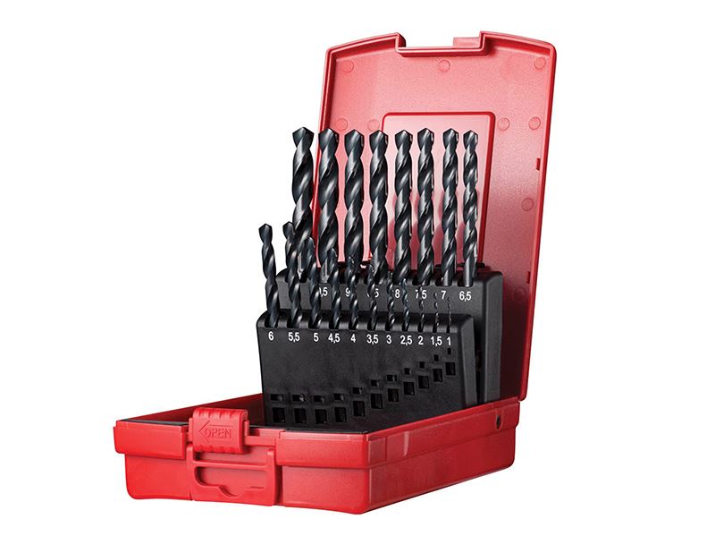 Dormer Jogo de Brocas A190 Métricas em Aço Rápido, 1-10mm x 0.5mm, 19 Peças