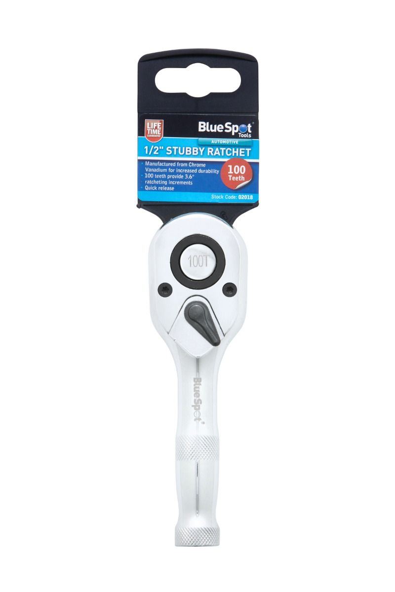 Blue Spot Tools 1/2″ Stubby Ratchet, 100 Teeth