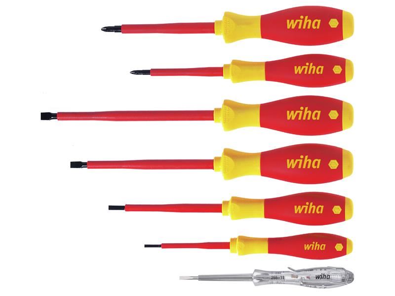 Wiha SoftFinish® Electric Screwdriver Set, 7 Piece, Chrome Vanadium