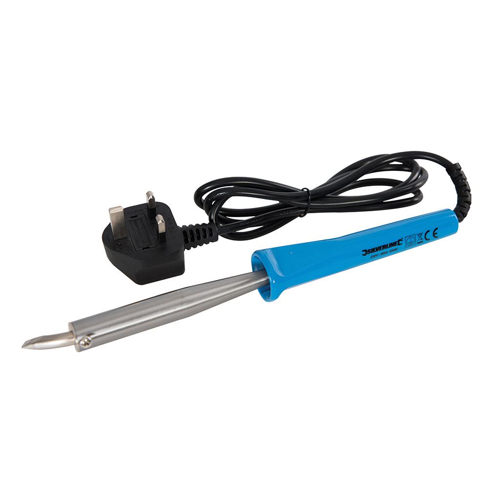 Silverline מברזל הלחמה 100W עם קצח זוויתי