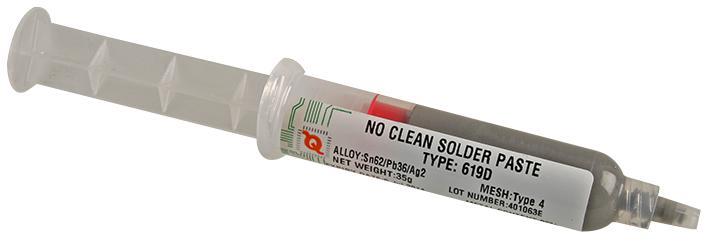QUALITEK No-Clean Solder Paste Sn63/Pb37, 10cc Syringe, 183°C Melt