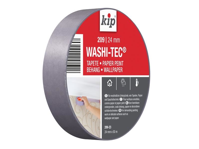 KIP 209 프리미엄 저점도 WASHI-TEC 마스킹 테이프 24mm x 50m