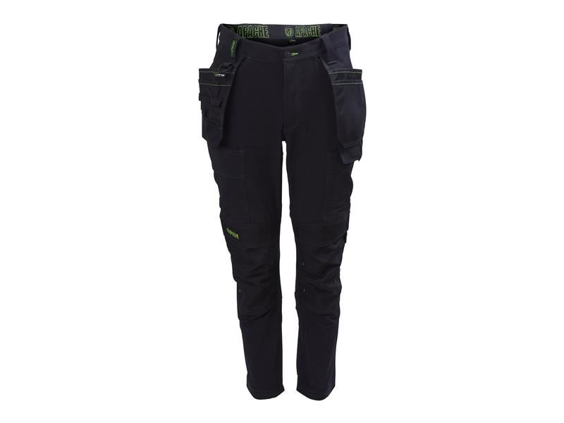 Apache Calgary Μαύρο Ελαστικό Παντελόνι Holster - Waist 30in, Leg 29in