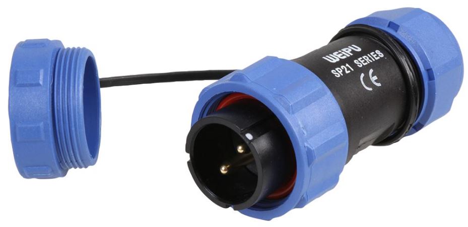 PRO ELEC Inline-Verbinderstecker, 2-polig, 7-12mm, IP68, Gewinde