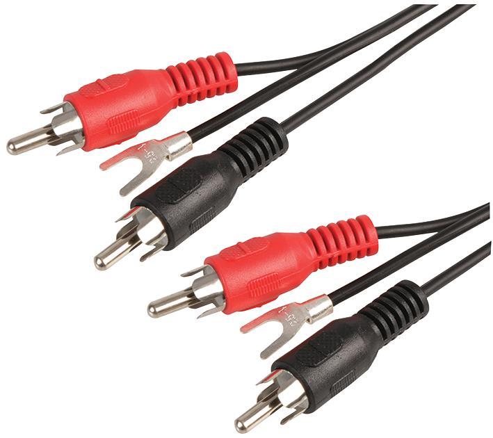ELECTROVISION - Phono (RCA) Kabel Twin Male zu Twin Male, 1,2m schwarz
