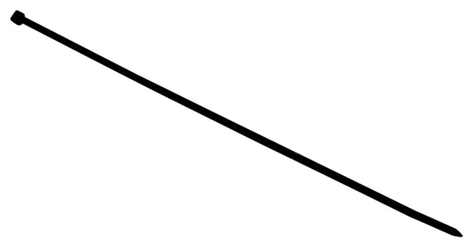 PRO ELEC - Téadáin Chábla Dubha Nailón, 100mm x 1.8mm, Pacáiste de 100