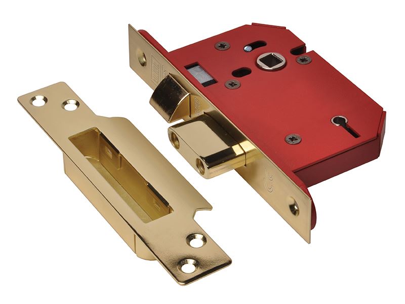 UNION StrongBOLT 2205S 5 Lever Mortice Sashlock, Polished Brass, 81mm