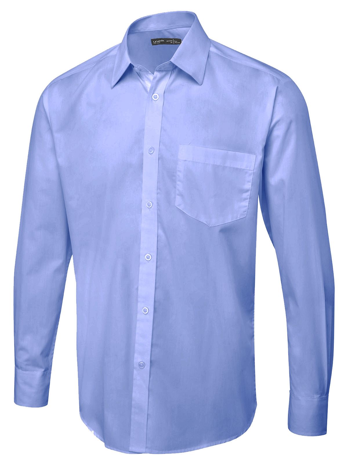 Uneek Unisex Dlouhý rukáv bavlněná košile - 65% polyester, 35% bavlna - střední