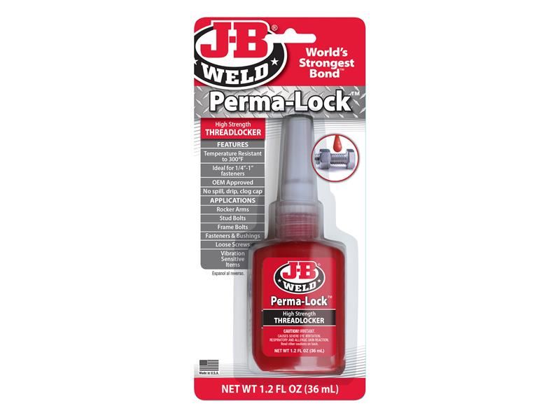 J-B Weld - Luachán Snáitheanna ar Árd-Neart Perma-lock Red 36ml