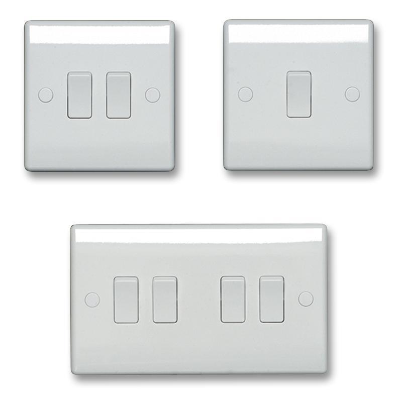 BG 2 Gang 2 Way Light Switch, White