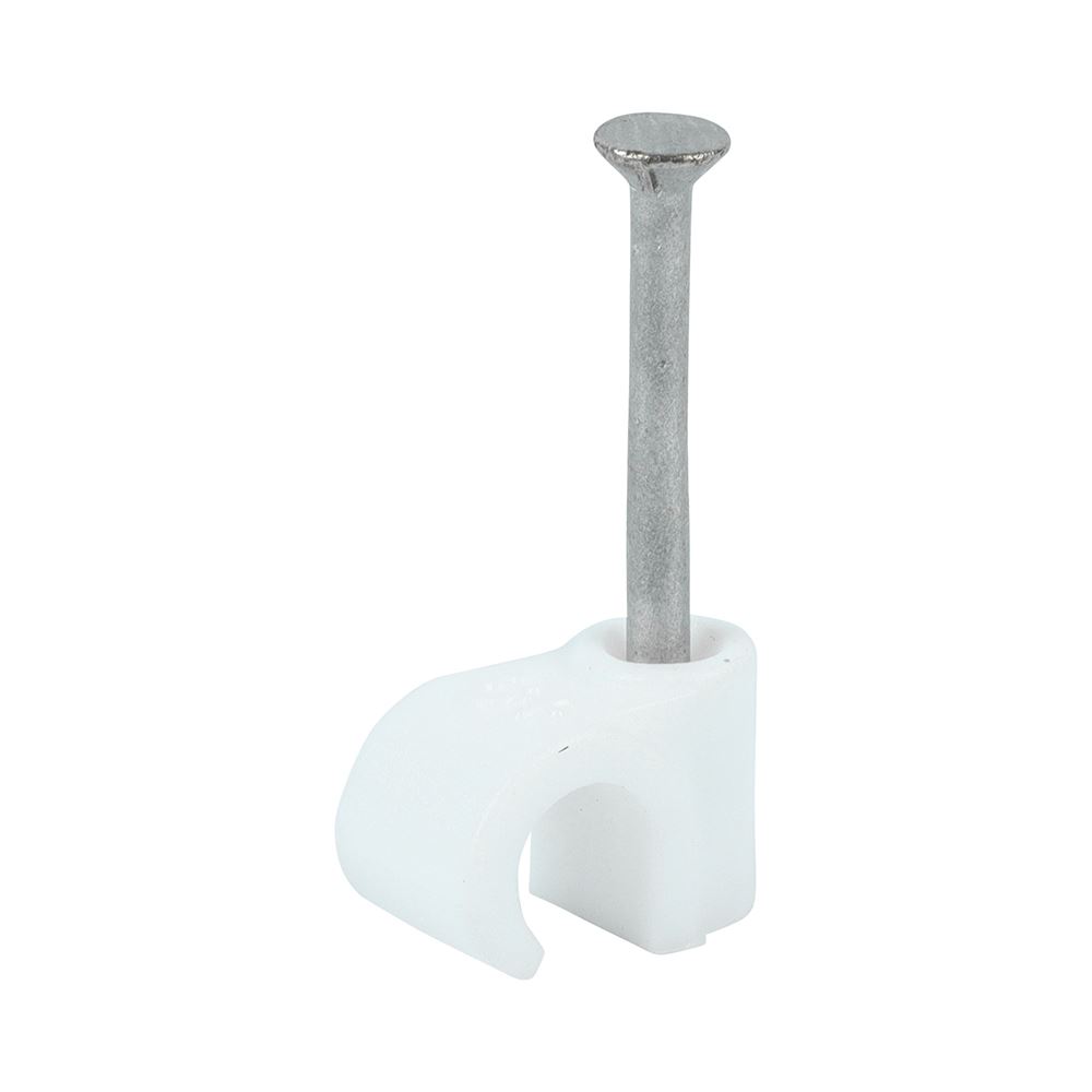 Timco - Clips Cábla Cruinn Bán do Cháblaí 6mm, Pacáiste 100