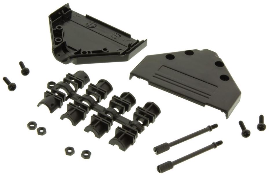 MH CONNECTORS Cocha D-Sub Plaisteach, 37-Bhealach, Iontráil Barr, ABS