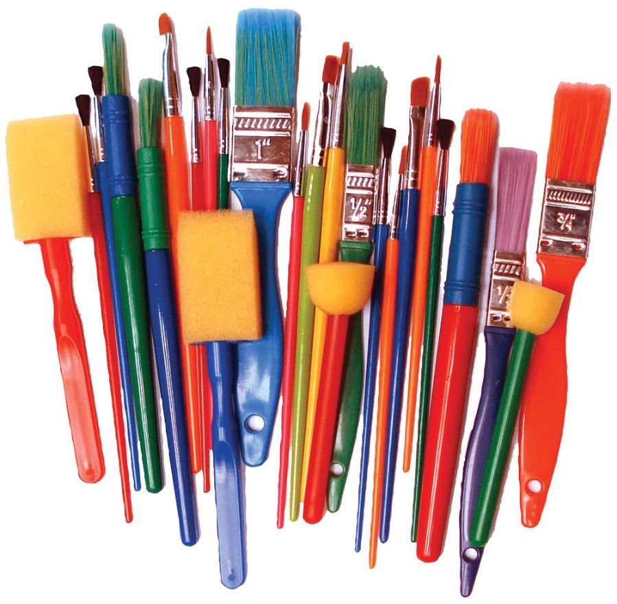 MAJOR BRUSHES Dětské štětce a pěnové štětce, balení 25 ks